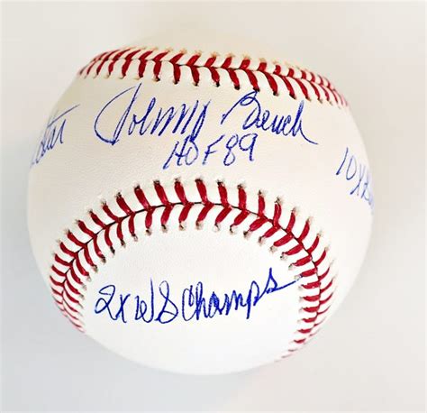 Johnny Bench Multi Inscribed autographed Baseball - Big Time Bats