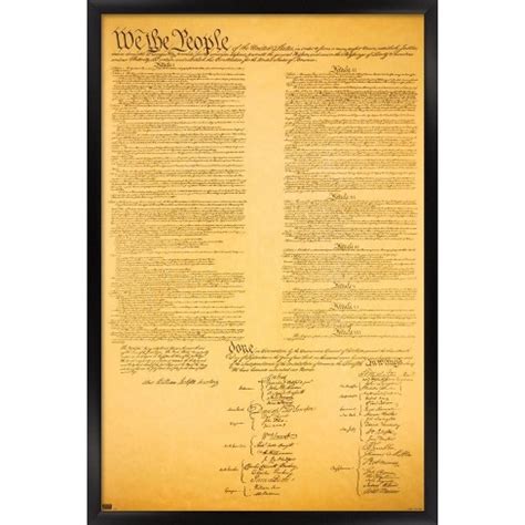 Trends International The Constitution Framed Wall Poster Prints Black Framed Version 22.375" X ...