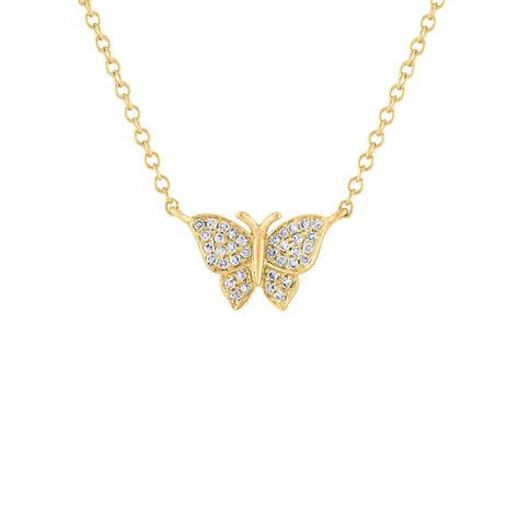 14KT GOLD DIAMOND BUTTERFLY NECKLACE – Jewels by Joanne