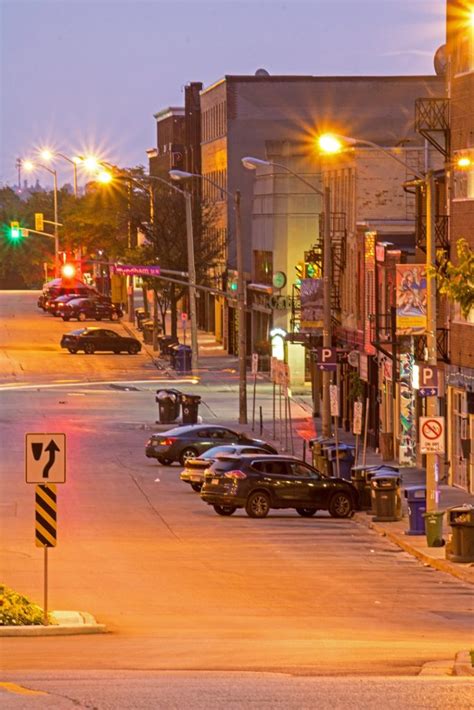 Guelph, Ontario: Pre-Sunrise View Of Downtown (August, 2018)