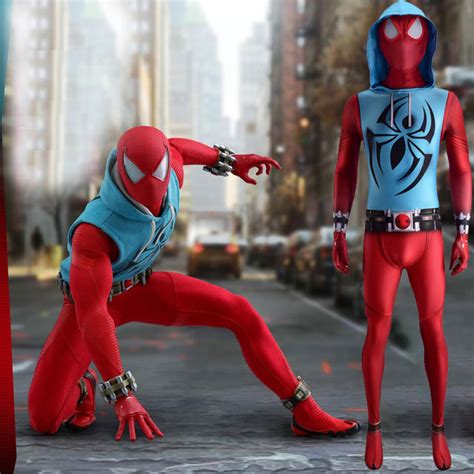 Scarlet Spider Ben Reilly Cosplay Costume Adult Kids