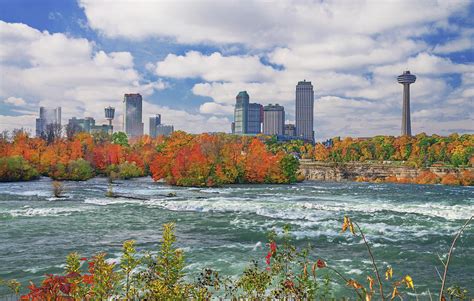 The City Of Niagara Falls, Ontario, Canada, Shot Taken From The City Of ...