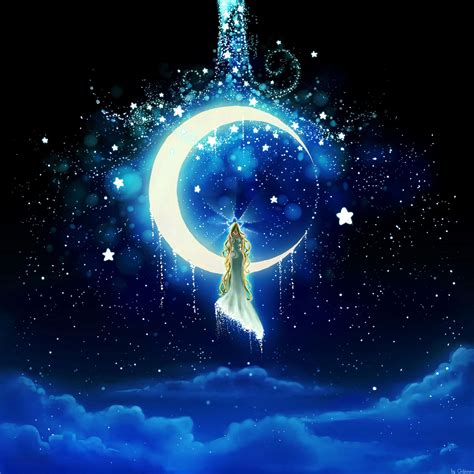 Night Moon Stars Wallpaper