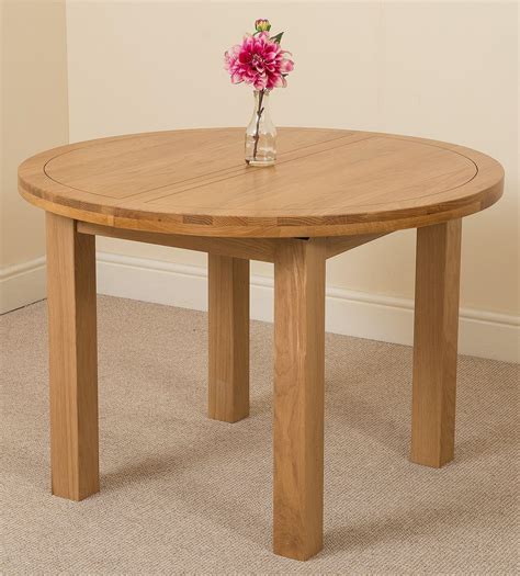 Edmonton Oak Extending Round Dining Table | Oak Furniture King