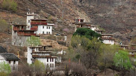 Mountain houses stock image. Image of china, west, tibetan - 13446129