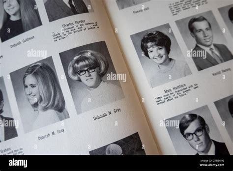 Vintage 1970 high school yearbook, USA Stock Photo - Alamy