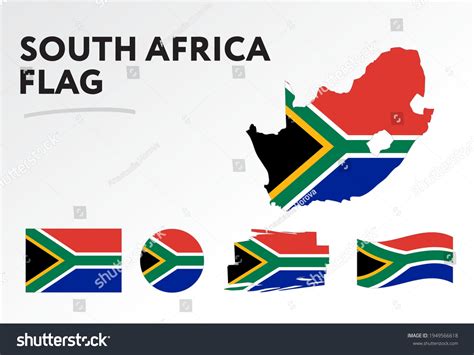 Various Designs South Africa Flag Map Stock Vector (Royalty Free ...