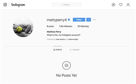 Matthew Perry Has Just Joined Instagram - 100.7 & 105.5 BOB FM