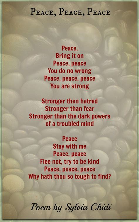 Peace, Peace, Peace-Silvia Chidi | Peaceful Poetry