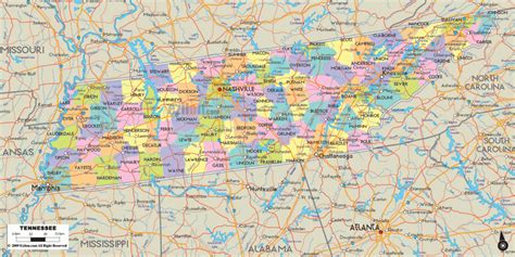 State Map Of Tennessee Printable - Free Printable Maps