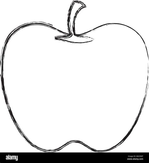 sketch of apple fruit icon over white background vector illustration Stock Vector Image & Art ...