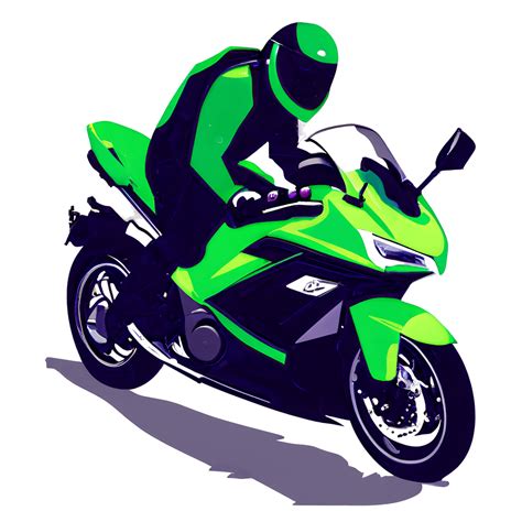Kawasaki Ninja 400 Motorcycle Digital Portrait · Creative Fabrica