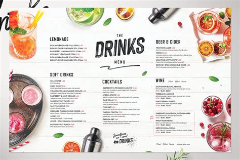 Drinks Menu Template PSD • PSD design