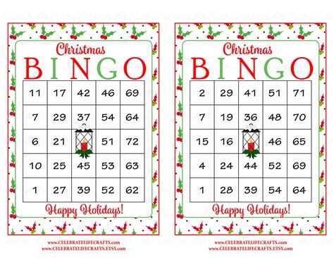 Christmas Bingo Game Download for Holiday Party Ideas | Christmas Party ...