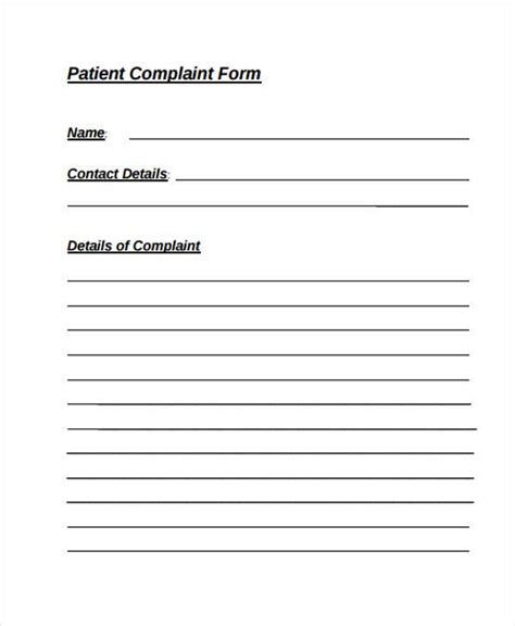 FREE 8+ Patient Complaint Forms in PDF | MS Word