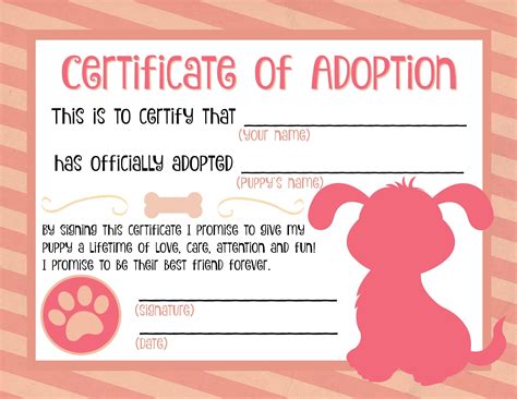 Free Printable Stuffed Animal Adoption Certificate - Free Printable