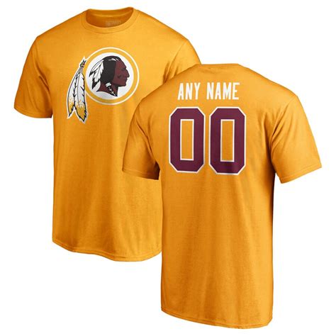 NFL Pro Line Washington Redskins Gold Personalized Name & Number Logo T-Shirt