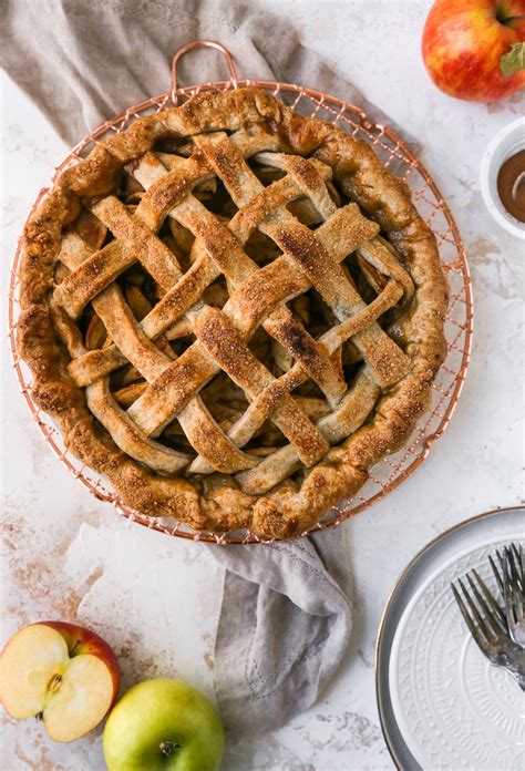 Salted Caramel Apple Pie with Spiced Crust - Yes to Yolks