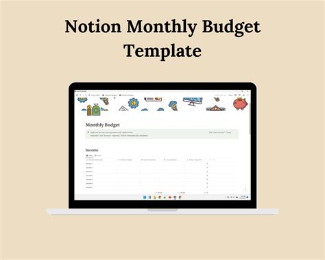 Monthly Budget Template for Notion - Etsy