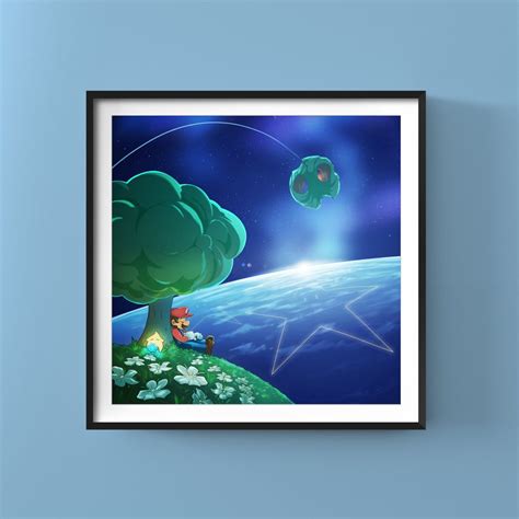 SUPER MARIO GALAXY Artwork Print, Super Mario Fanart, Gaming Fine Art ...