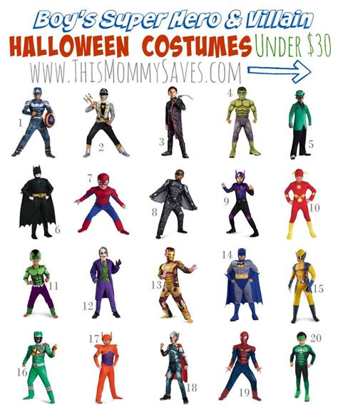 20 Super Hero/Villain Boys' Halloween Costumes Under $30 - This Mommy Saves Money | Superhero ...