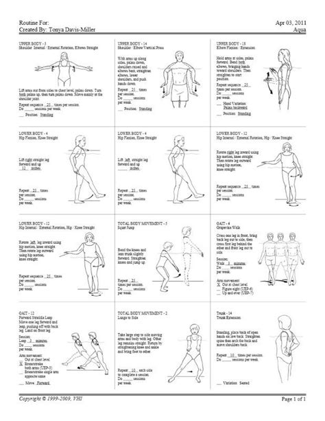 Printable Aquatic Physical Therapy Exercises Pictures - Printable Templates