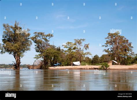 Stung Treng Cambodia, fishing camp in the flooded forest on the Mekong ...