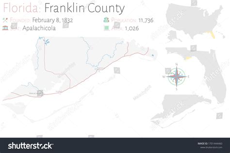 Large Detailed Map Franklin County Florida Stock Vector (Royalty Free ...