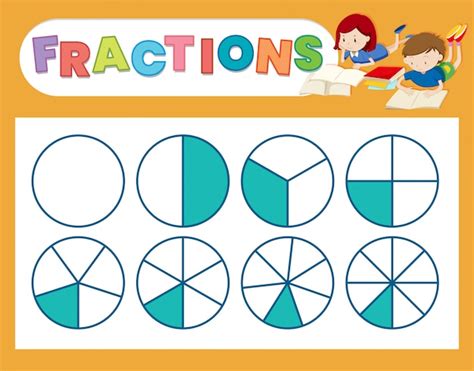 Free Vector | A cute fraction worksheet