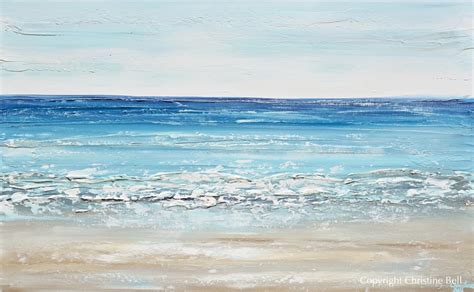 Giclee Print Abstract Beach Painting Coastal Blue Ocean Canvas Decor | Abstract beach painting ...