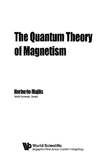 (PDF) The Quantum Theory of Magnetism