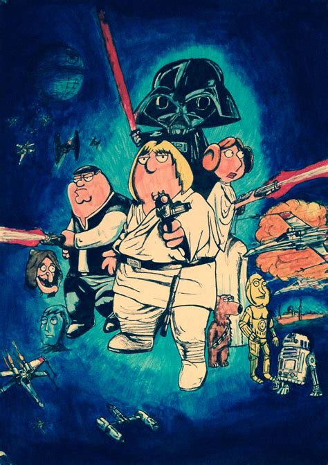 Family Guy Star Wars poster drawing | Star wars poster, Poster drawing ...