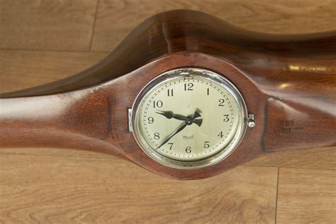 WWI Wooden Laminated Propeller & clock - Carlton Clocks