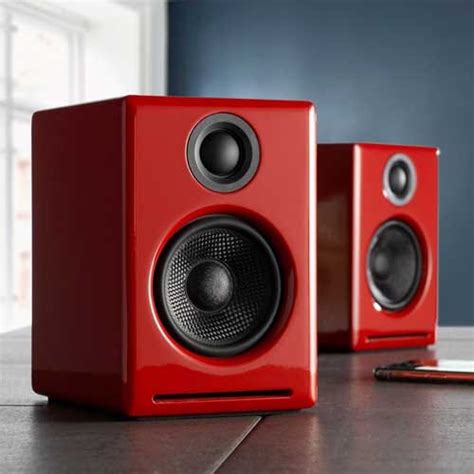 Audioengine A2+ Wireless Active Bluetooth Speakers Red | Selby