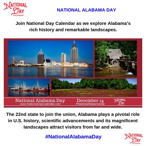 NATIONAL ALABAMA DAY - December 14 | National, National days, National day calendar