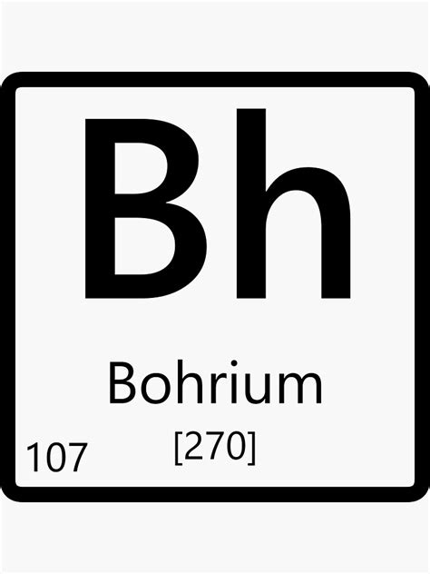 "Bohrium Periodic Table of Elements" Sticker for Sale by ele-mental | Redbubble