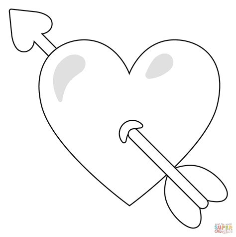 Heart with Arrow Emoji coloring page | Free Printable Coloring Pages