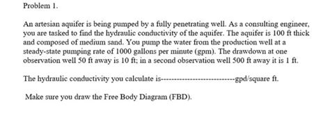 Solved An artesian aquifer is being pumped by a fully | Chegg.com