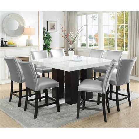 Prime Camila 9 Piece Counter Height Dining Set with Marble Top | Prime Brothers Furniture ...