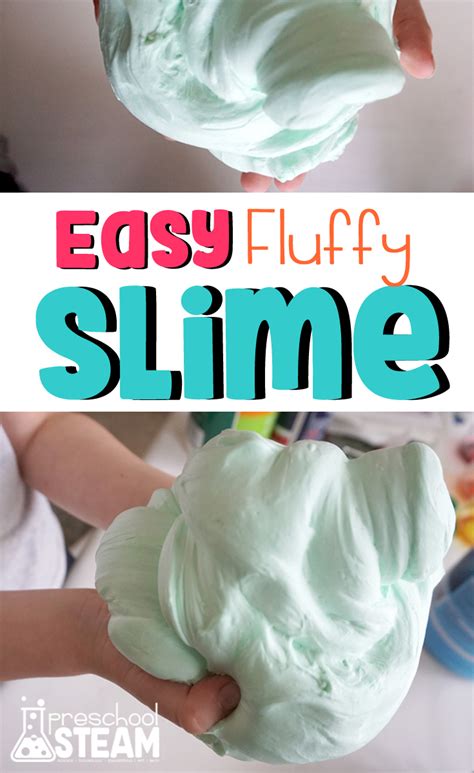 The Easiest Fluffiest Slime Recipe - Preschool STEAM