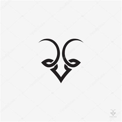 Goat black symbol — Stock Vector © I.Petrovic #126793774 | Aries tattoo, Aries symbol tattoos ...