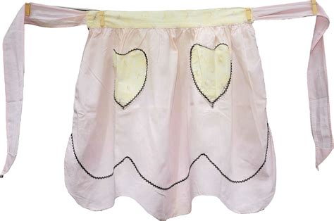 Vintage 50s / Pale Pink Cotton Hostess Apron / Heart Pockets / Bridal | Shop THRILLING
