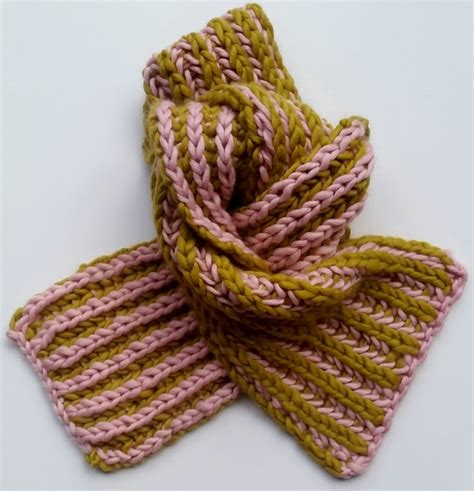 Two Colour Brioche Scarf | Mrs Moon