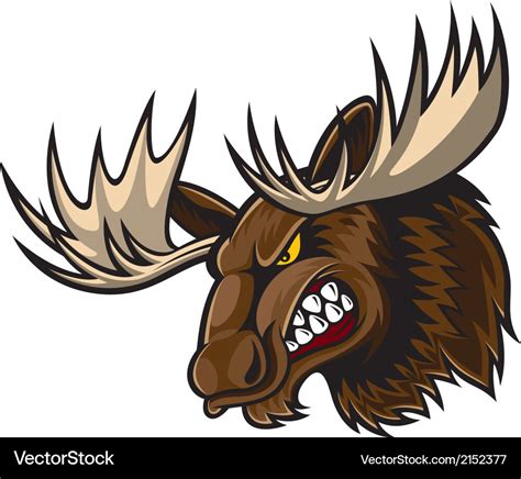 Angry moose head Royalty Free Vector Image - VectorStock