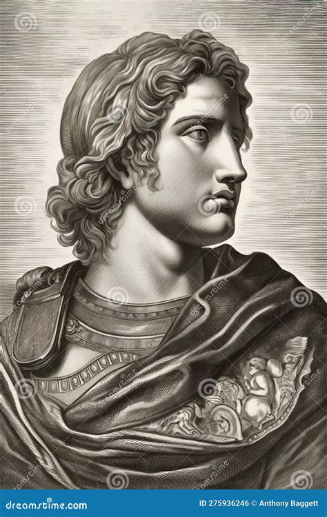 Alexander the Great Engraved Portrait Stock Illustration - Illustration of alexander, empire ...