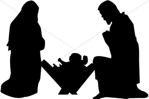 Mary, Joseph and Baby Jesus Silhouette | Clover Media