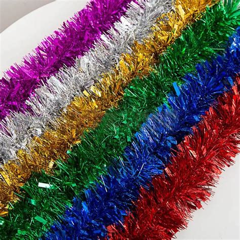 Aliexpress.com : Buy Christmas Party Xmas Tree Ornaments 2m Tinsel Hanging Decorations 6 Colors ...