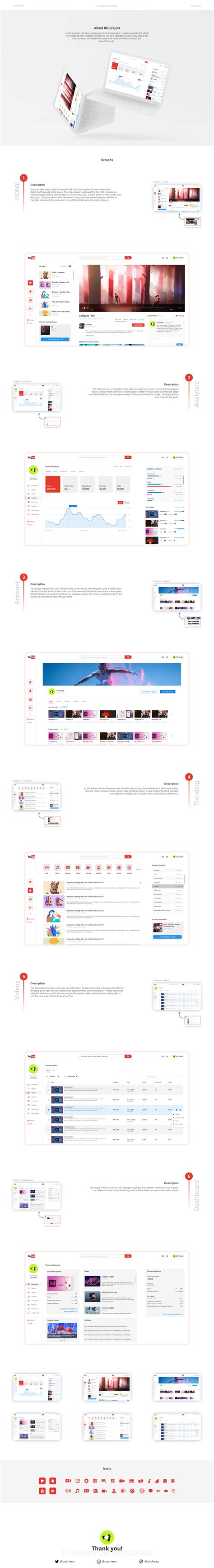 Youtube UI redesign on Behance