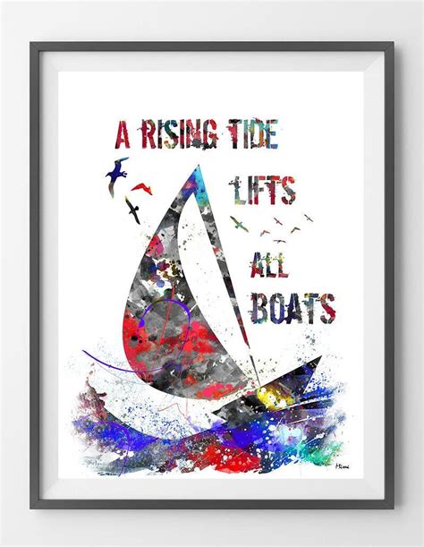 A rising tide lifts all boats print A rising tide quote | Etsy in 2021 ...