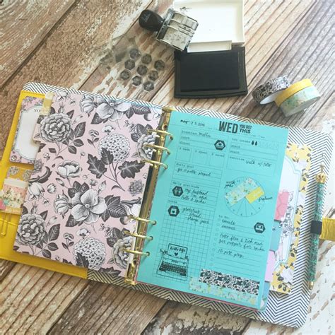 FILOFAX STYLE PLANNER INSERT - 6 RING - DAILY ORGANIZER – Yellow Paper ...